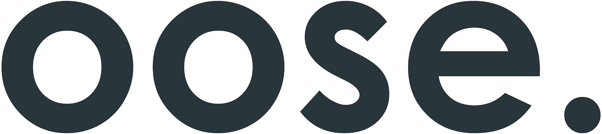 Das Wort "oose" in schwarzen Buchstaben auf einem weißen Hintergrund.
