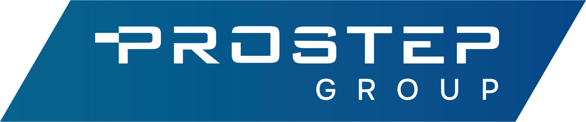 Logo der Prostep Group, ein stilisiertes Design mit Schriftzug in Blau und Grau.