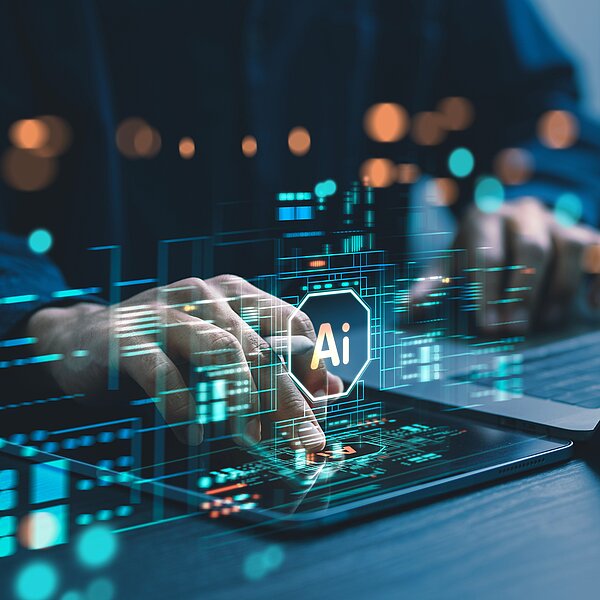 Bild zeigt die Integration von KI in digitale Transformationsprozesse in Unternehmen.