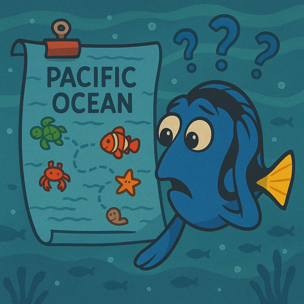 Pazifischer Ozean mit bunten Korallen und Fischen, inspiriert von "Findet Nemo".
