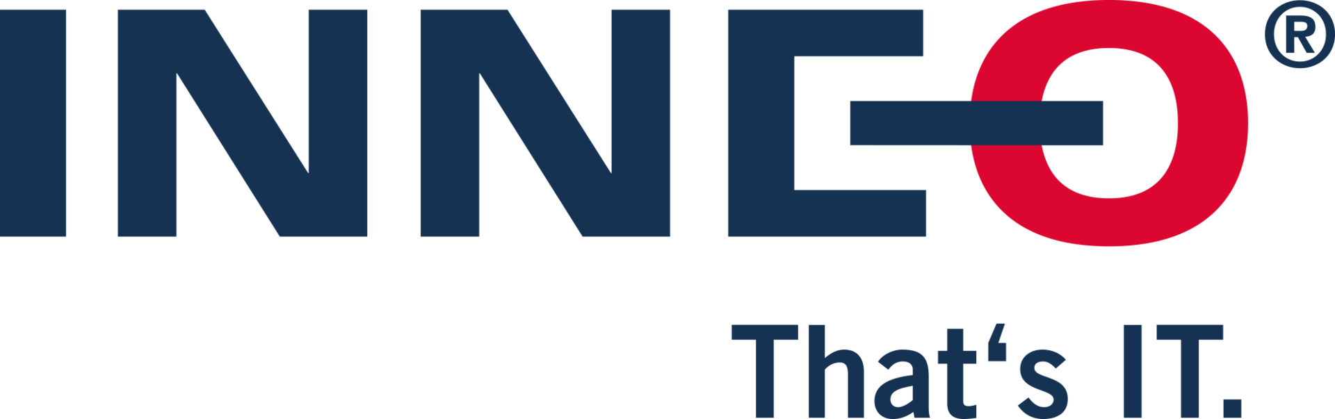 Logo von inne-o, ein modernes Design mit stilisierten Buchstaben in Blau und Grün.