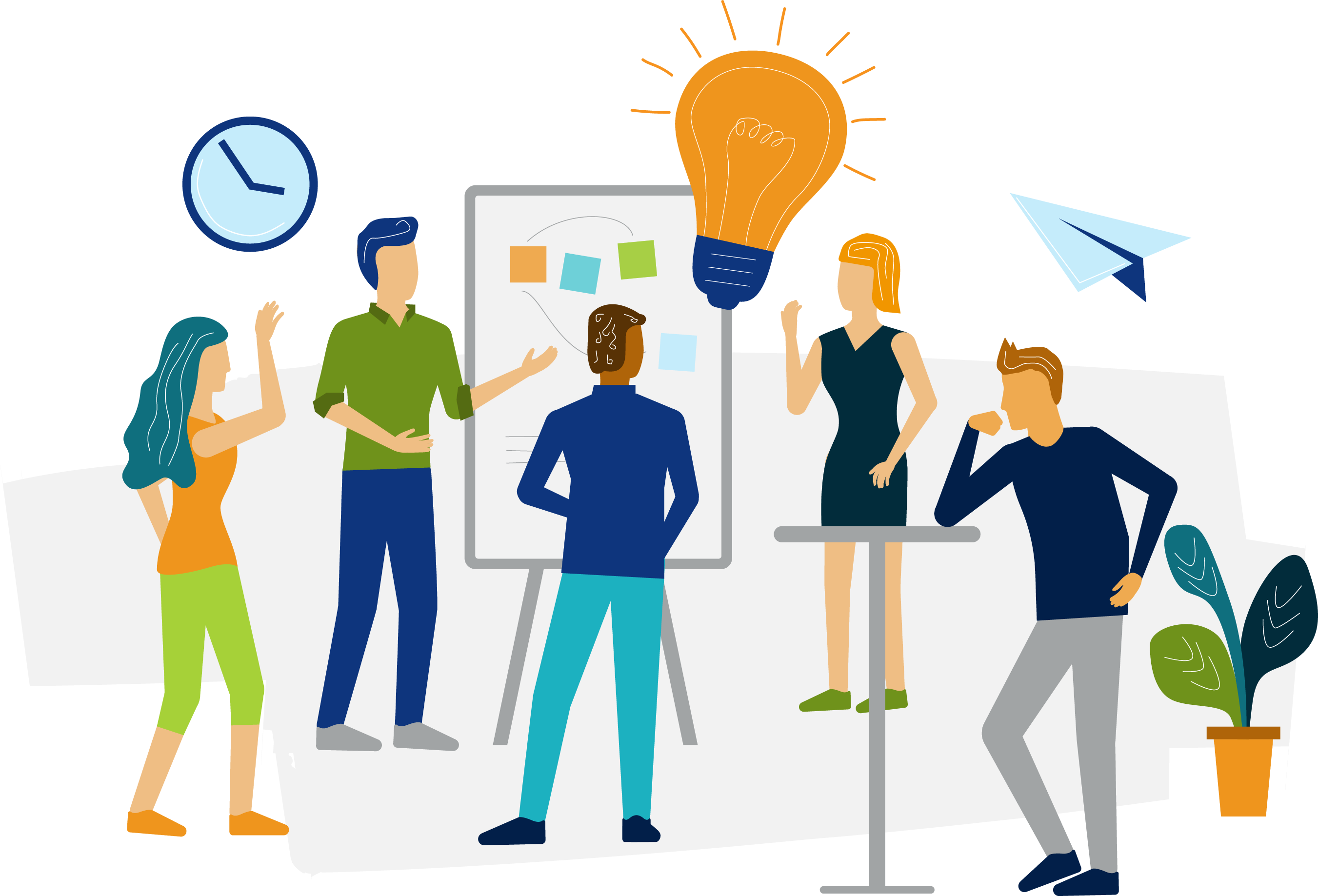 Ein Team beim Brainstorming
